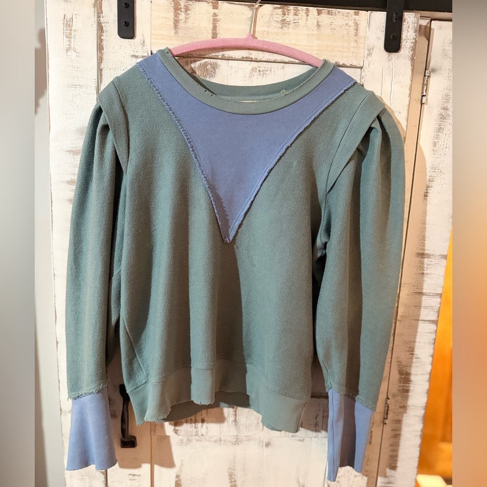 LoveShackFancy Sage Green Knit Top